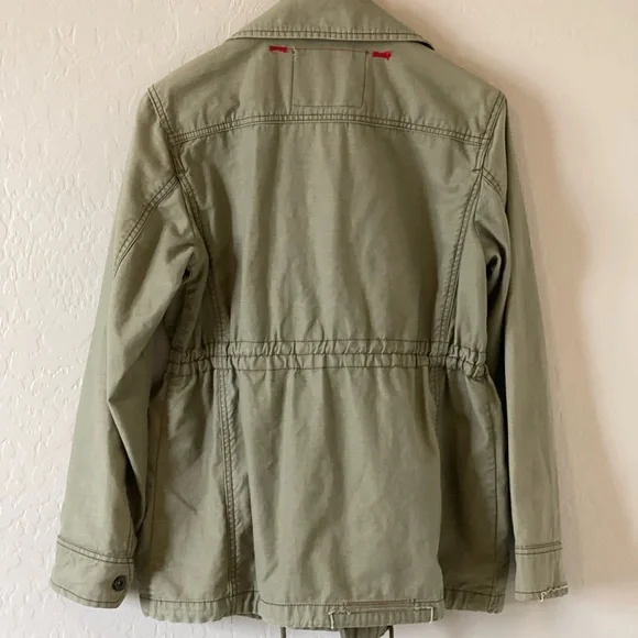 Women's Gap RED Army Green Cargo Jacket with Adjustable Waist - XS - Picture 3 of 6